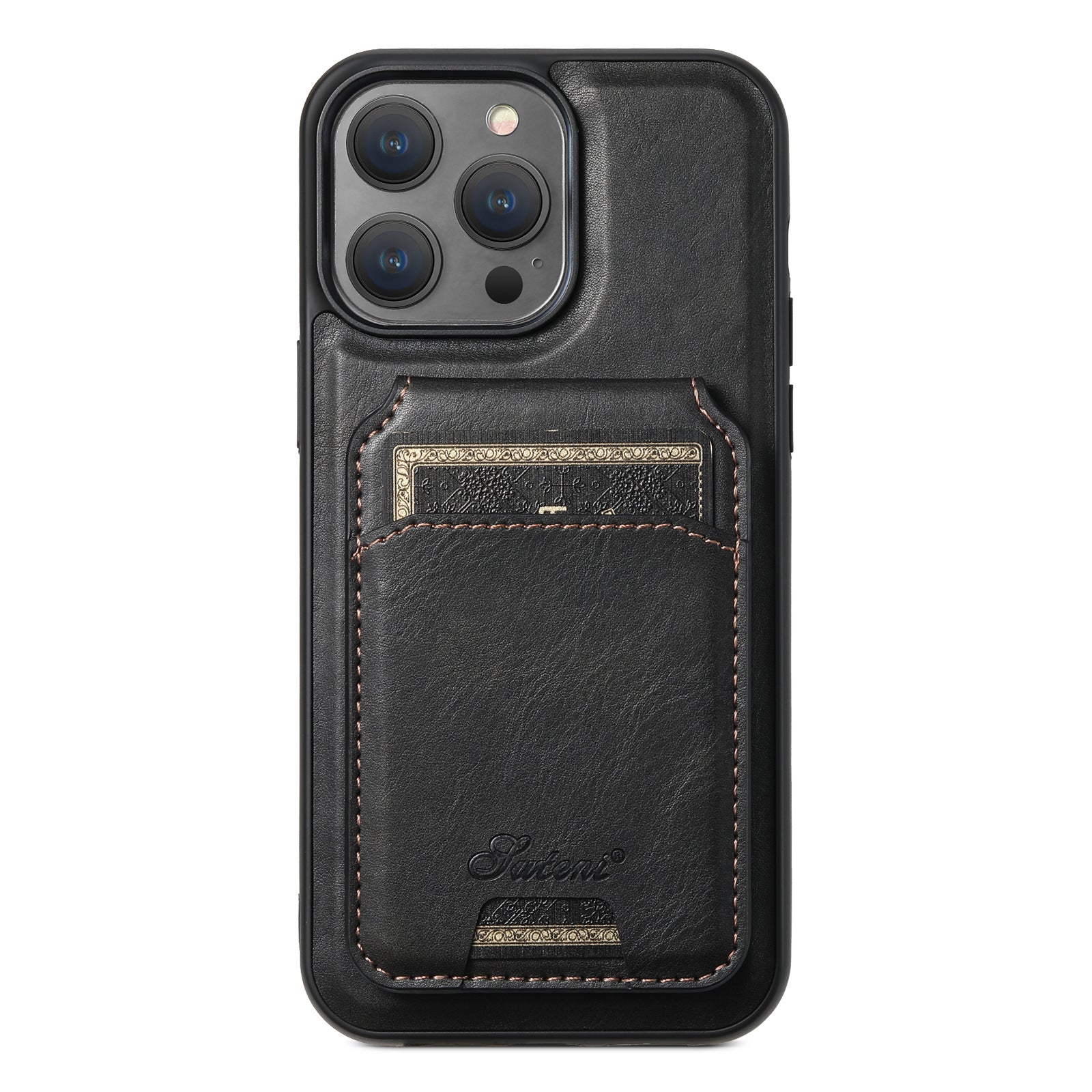 Luxus Leder iPhone Case mit Magnet-Wallet: Handgefertigt