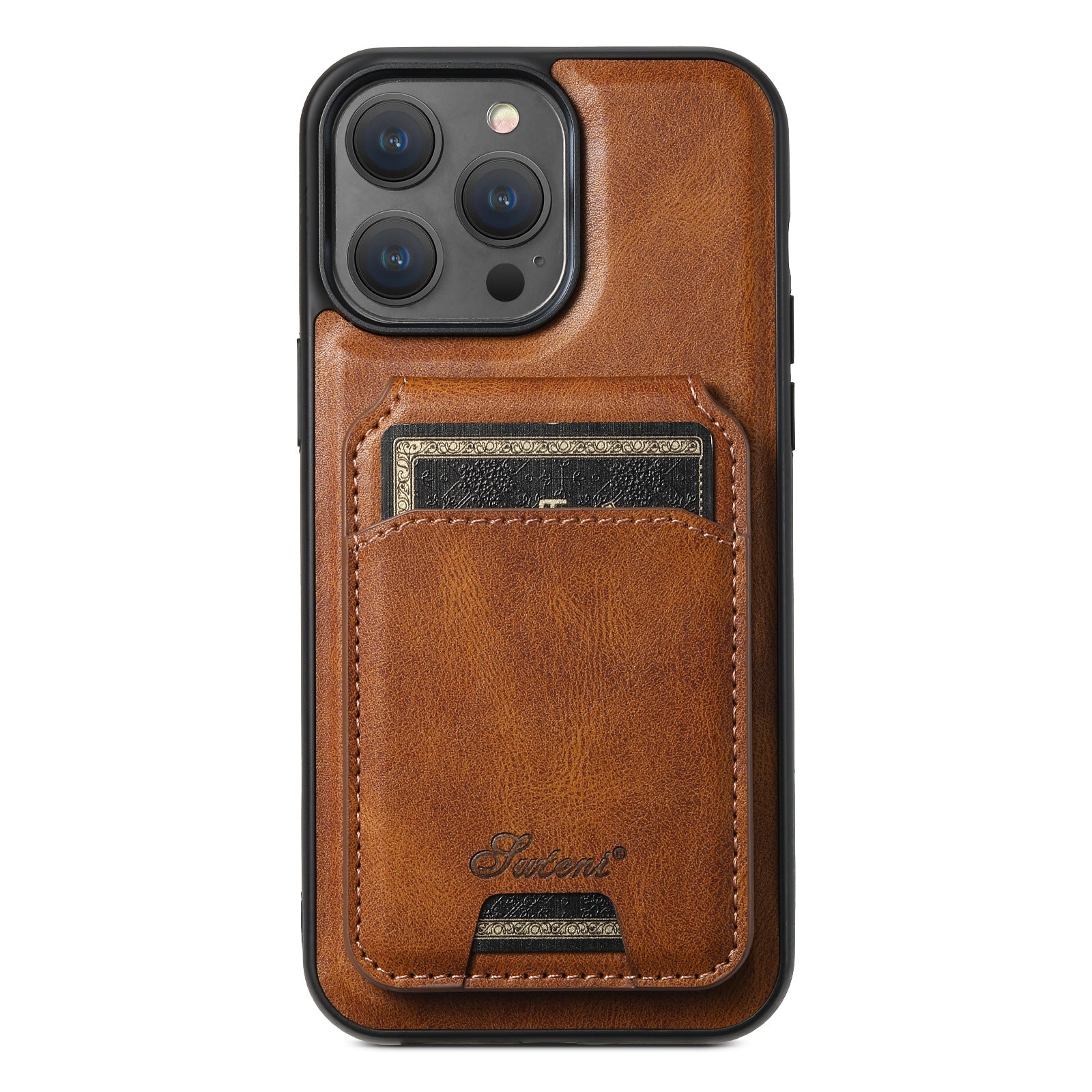 Luxus Leder iPhone Case mit Magnet-Wallet: Handgefertigt