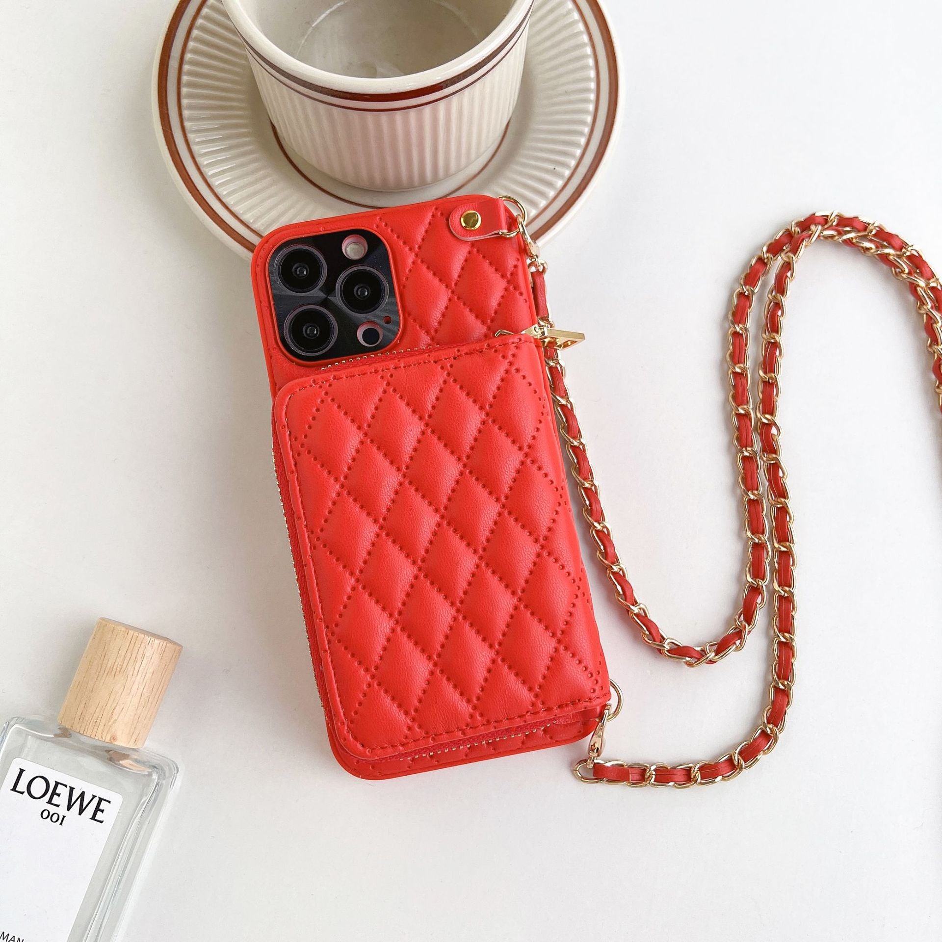 iPhone case made of genuine lamb leather with card holder